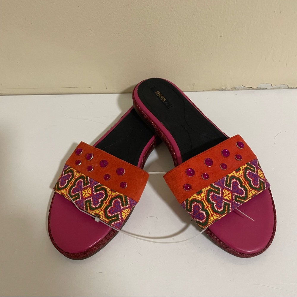 Geox New Leather Red Flat Size 39